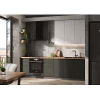  Модульная кухня Каталея МДФ Бетон антрацит, софт вайт