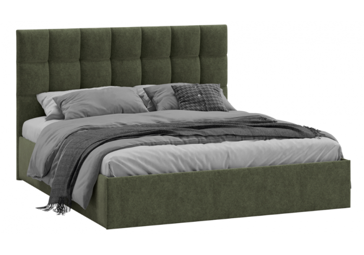  Эмбер кровать Универсальная с ПМ Тип 1 и заглушиной   Микровелюр Jercy Deep Green