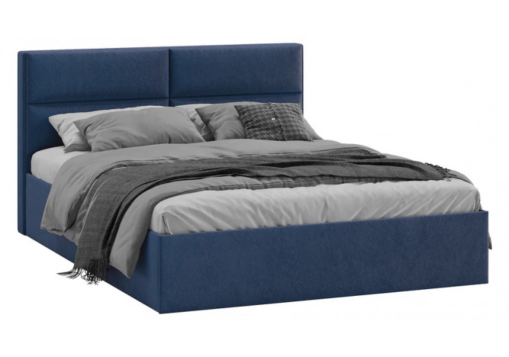 Кровать с ПМ «Глосс» Тип 1 ( Микровелюр Wellmart Blue)
