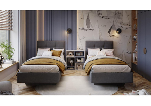 Кровать без ПМ «Элис» Тип 1 (без подъемного механизма) Велюр ultra grafit