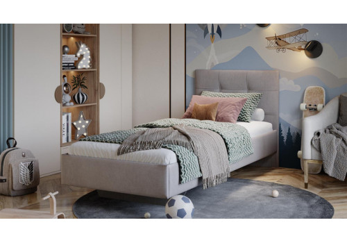 Кровать без ПМ «Элис» Тип 1 (без подъемного механизма) Велюр ultra smoke