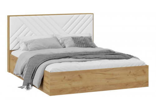  Кровать с ПМ «Хилтон» Тип 1 (с подъемным механизмом) без заглушины Дуб Крафт золотой, Белый