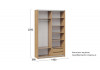 Шкаф-купе с 1 глухой и 1 зеркальной дверями «Оскар Хилтон» Ручка белая, Дуб Крафт золотой, Белый матовый