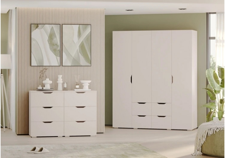 Шкаф 4-х дверный с четырьмя ящиками