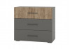 Комод с тремя ящиками (дуб крафт табачный/графит)Артикул: 4-44910